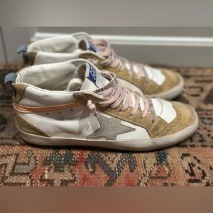 Golden Goose Mid Star leather upper star sneakers Sz 38